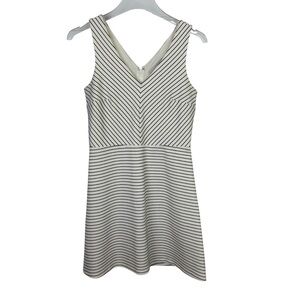 LOFT Black and White Sleeveless V-Neck A-Line Dress Size 2P